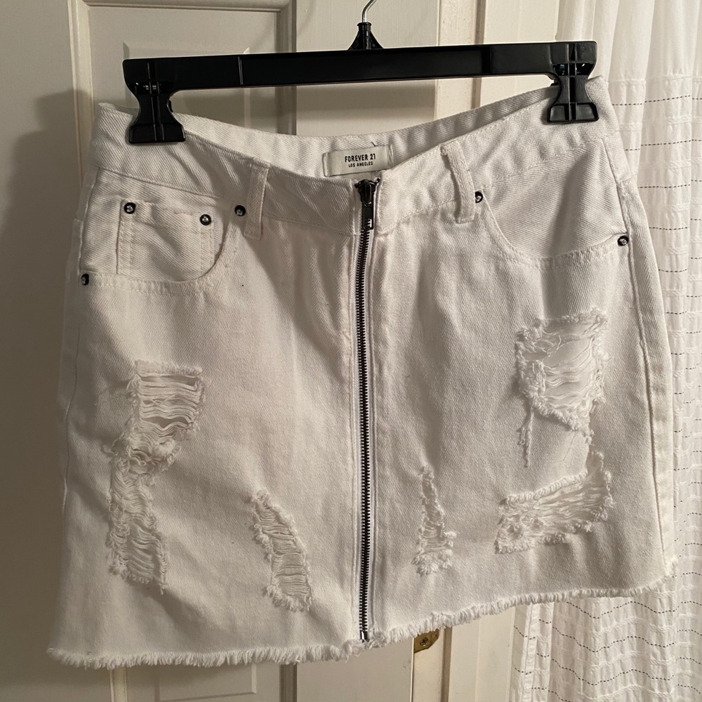 White Denim Skirt